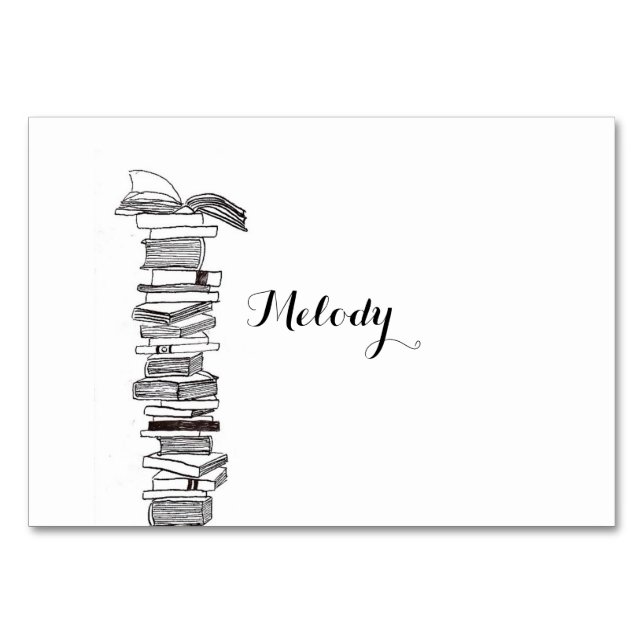 Booklover Bok Bröllop Bord / Monteringskort Bordsnummer (Framsidan)