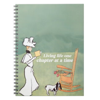 Booklover Woman And Dog Reading Anteckningsbok