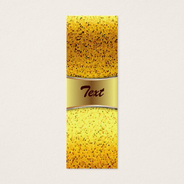 Bookmark Affärskort Glitter Graphic Guld Litet Visitkort (Framsidan)