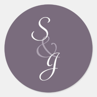 Bookmark Bröllop kuvert Seal-eggplant Runt Klistermärke