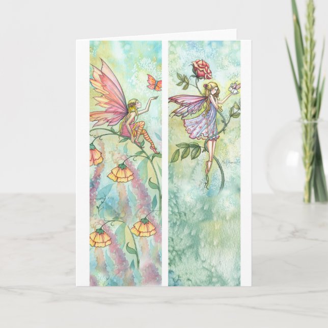 Bookmark Card Fairy Butterfly and Bunny Kort (Framsida)