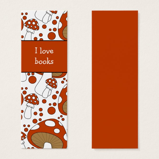 Bookmark-design för Cute Mushroom Litet Visitkort (Framsida & baksida)
