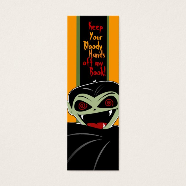 Bookmark Dracula Vampire Halloween Bloody Anpassni Litet Visitkort (Framsidan)