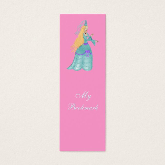 Bookmark för Blue Fairytale Princess (Mini) Litet Visitkort (Framsidan)