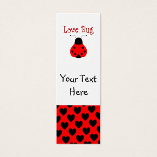 Bookmark för Cute Kärlek Kryp Heart Ladybug Litet Visitkort
