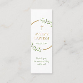 Bookmark för vattenfärgsutandning Guld kor Baptism Mini Visitkort