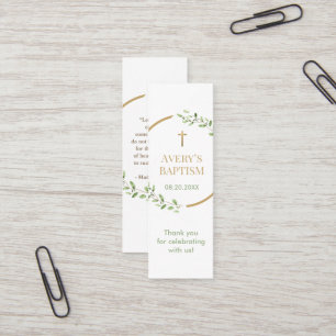 Bookmark för vattenfärgsutandning Guld kor Baptism Mini Visitkort