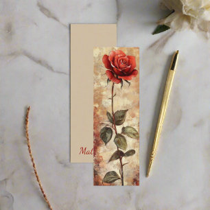 Bookmark-kort för författare för Vintagen elegant Mini Visitkort