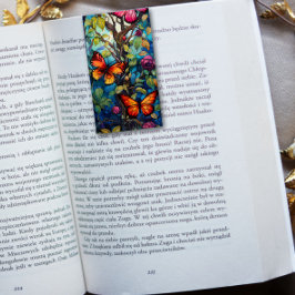 Bookmarkör för Bokmärken-blommor och fjärilar Visitkort