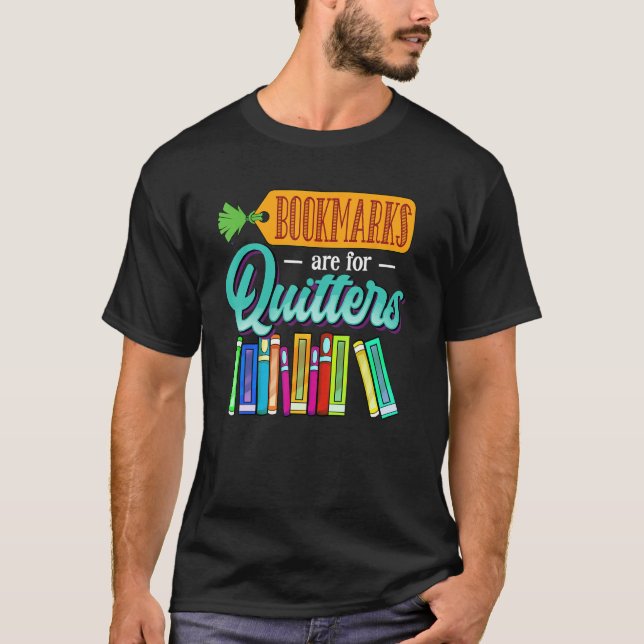 Bookmarks Are For Quitters Student Girls Book  Rea T Shirt (Framsida)