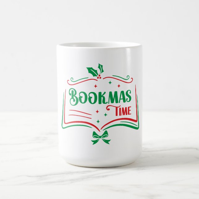 Bookmas Time Reading Book Lover Holiday Print Appa Kaffemugg (Center)