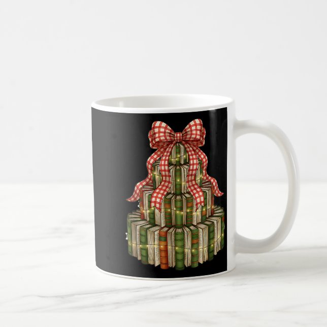 Bookmas Tree Christmas Librarian Book Lover Holida Kaffemugg (Höger)