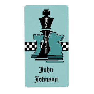 Bookplåtar Ex Libris Chess Game Delar Kung Rook Fraktsedel