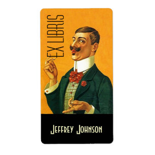 Bookplåtar Ex Libris Vntg Dapper Dsed gentlemen an Fraktsedel