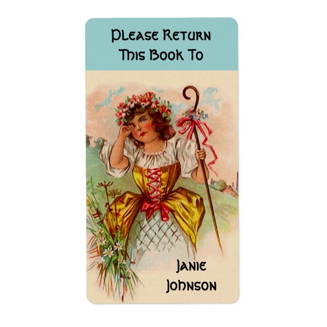 Bookplåtar Personlig namn tallrikar Little Bo Peep Fraktsedel (Framsidan)