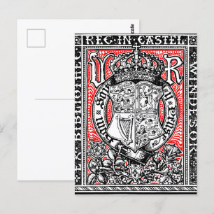 Bookplate Queen Victoria vid Windsor Castle Vykort