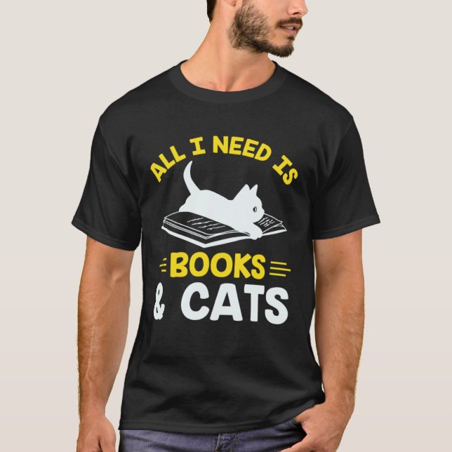 Books and Cats   Pet Owner Cats Animal Cat Owner T Shirt (Framsida)