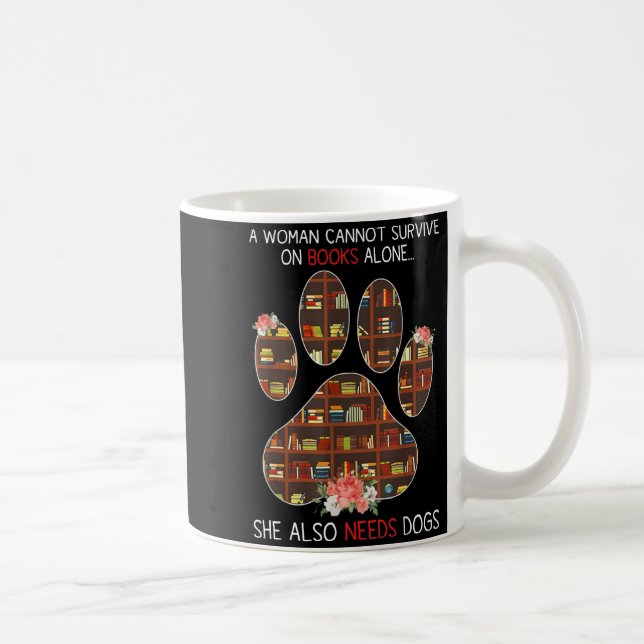 Books And Dogs Funny Quote For Book Loving Women  Kaffemugg (Höger)