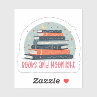 Books and Moonlight Sticker Klistermärken