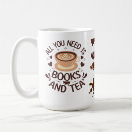 Books and Tea Cozy Reader Graphic Kaffemugg