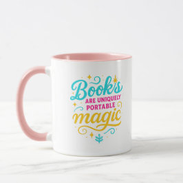 “Books Are Magic” Quote & Sparkles Mugg