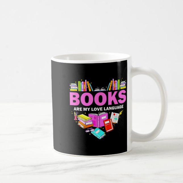 Books Are My Love Language Reading Lover Librarian Kaffemugg (Höger)
