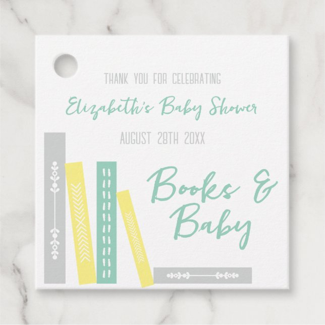 Books Baby Shower Gåvor Etiketter (Framsida)