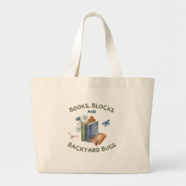 Books, Blocks & Backyard Bugs-handväskan Jumbo Tygkasse