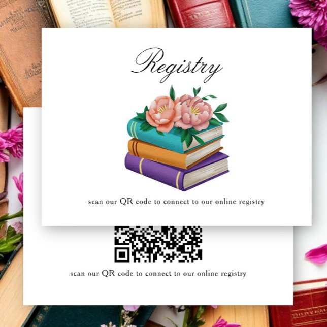 Books Bridal shower QR code for registry  Tilläggskort (Skapare uppladdad)