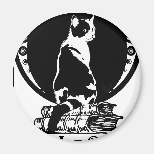 Books,cats,life is sweet Kopie_vectorized Magnet (Framsidan)