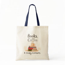 Books Coffee & mysiga hörn handväskor | Bokälskare
