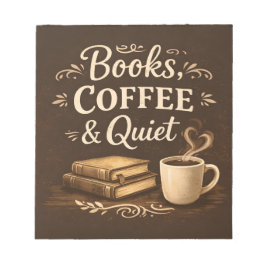 Books, Coffee & Quiet – Dark Academia Book Lover Anteckningsblock