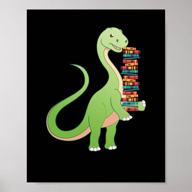 Books Dino Reading Book Literature Poster (Framsidan)