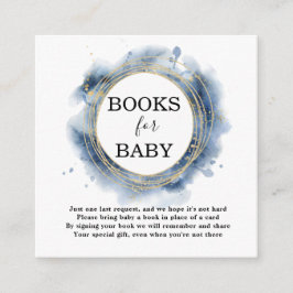Books for Baby Blue Boy Baby Shower Enclosure Card Tilläggskort