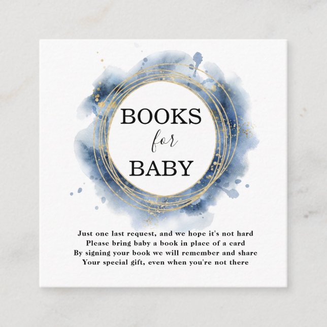 Books for Baby Blue Boy Baby Shower Enclosure Card Tilläggskort (Framsida)