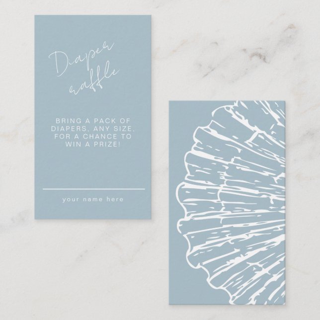 Books for Baby Blue Scallop Shell  Boy Baby Shower Tilläggskort (Fram/baksida)