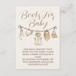 Books For Baby Boho Clothesline Baby Shower Tilläggskort