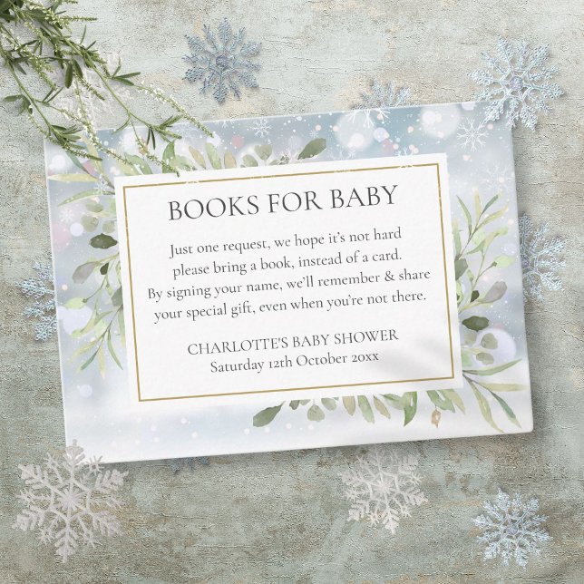 Books For Baby Book Request Winter Baby Shower Tilläggskort (Books For Baby Book Request Winter Baby Shower Enclosure Card)