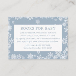 Books For Baby Boy Winter Baby Shower Dusty Blue Tilläggskort