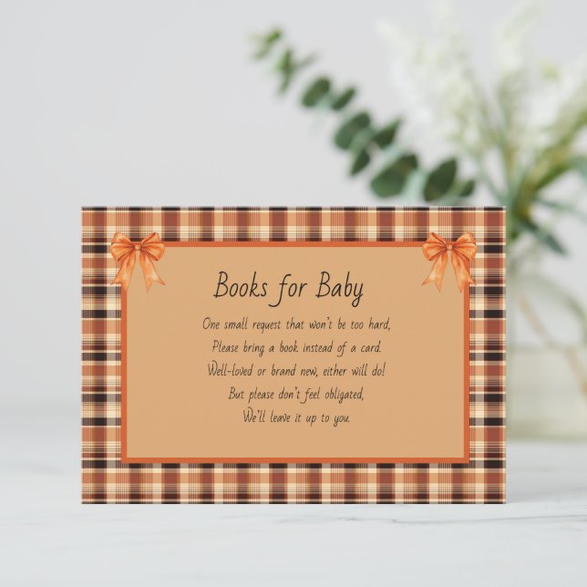 Books for Baby Brown and Orange Plaid Tilläggskort (Stående Fram)