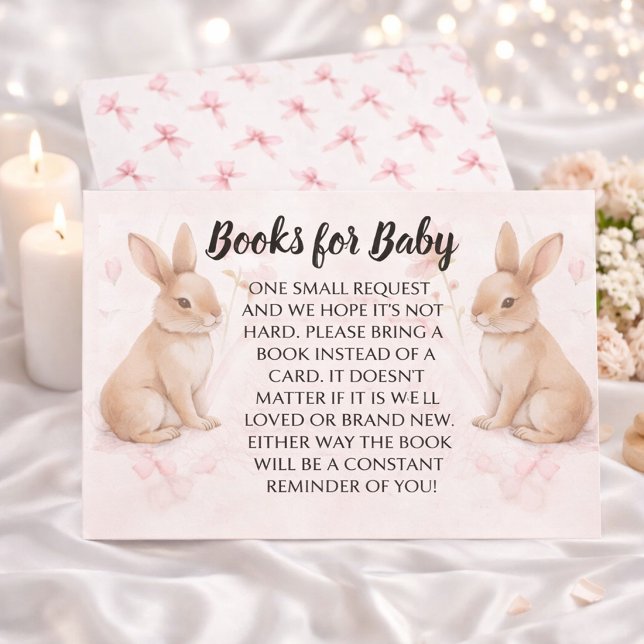 Books for Baby Card with Bunny Illustration Tilläggskort (Skapare uppladdad)