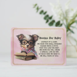 Books for Baby Cute Puppy Dog Reading A Book Tilläggskort