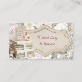 Books for Baby Insert Card | Floral Baby Shower Tilläggskort