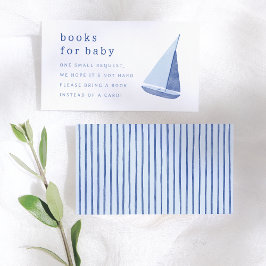 Books for Baby Italian Sailboat Blue Baby Shower Tilläggskort