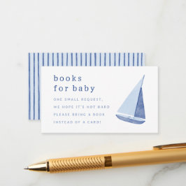 Books for Baby Italian Sailboat Blue Baby Shower Tilläggskort