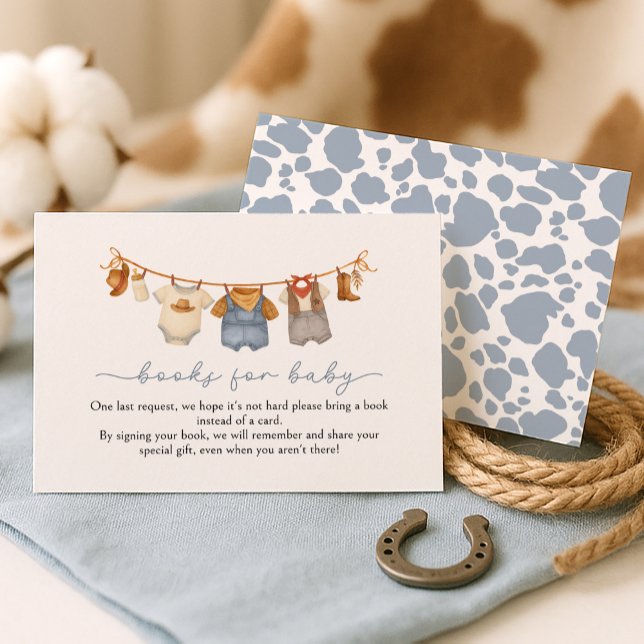 Books for Baby Little Cowboy Baby Shower Tilläggskort (Skapare uppladdad)