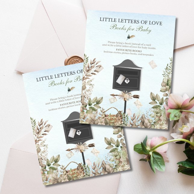 Books For Baby Little Love Letters Baby Shower Anteckningskort (Skapare uppladdad)