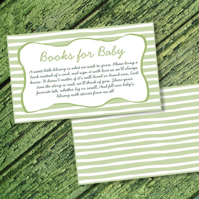 Books For Baby Matcha Green Tea Baby Shower Tilläggskort (Books For Baby Matcha Green Tea Baby Shower Enclosure Card)