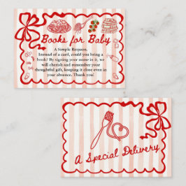 Books for Baby Red Bow Frame Enclosure Card Tilläggskort