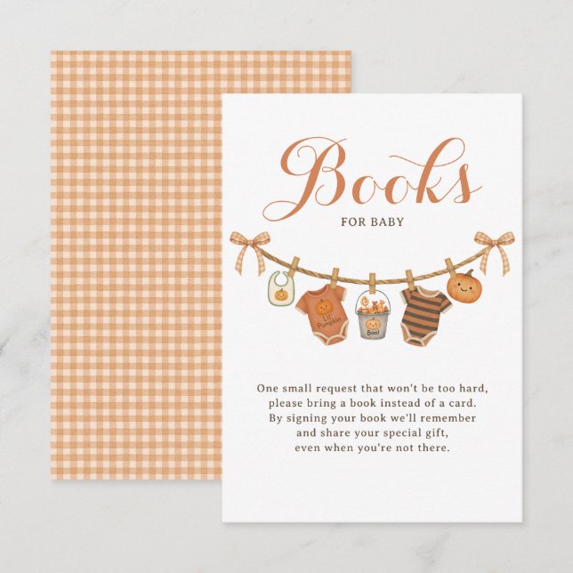 Books for Baby Shower Halloween Tilläggskort (Fram/baksida)